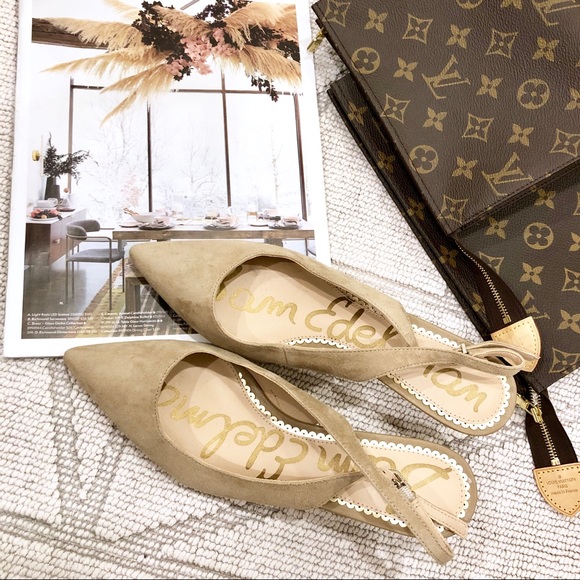 Sam Edelman Ludlow Kitten Heel Oatmeal Suede 5.5 - Picture 6 of 8